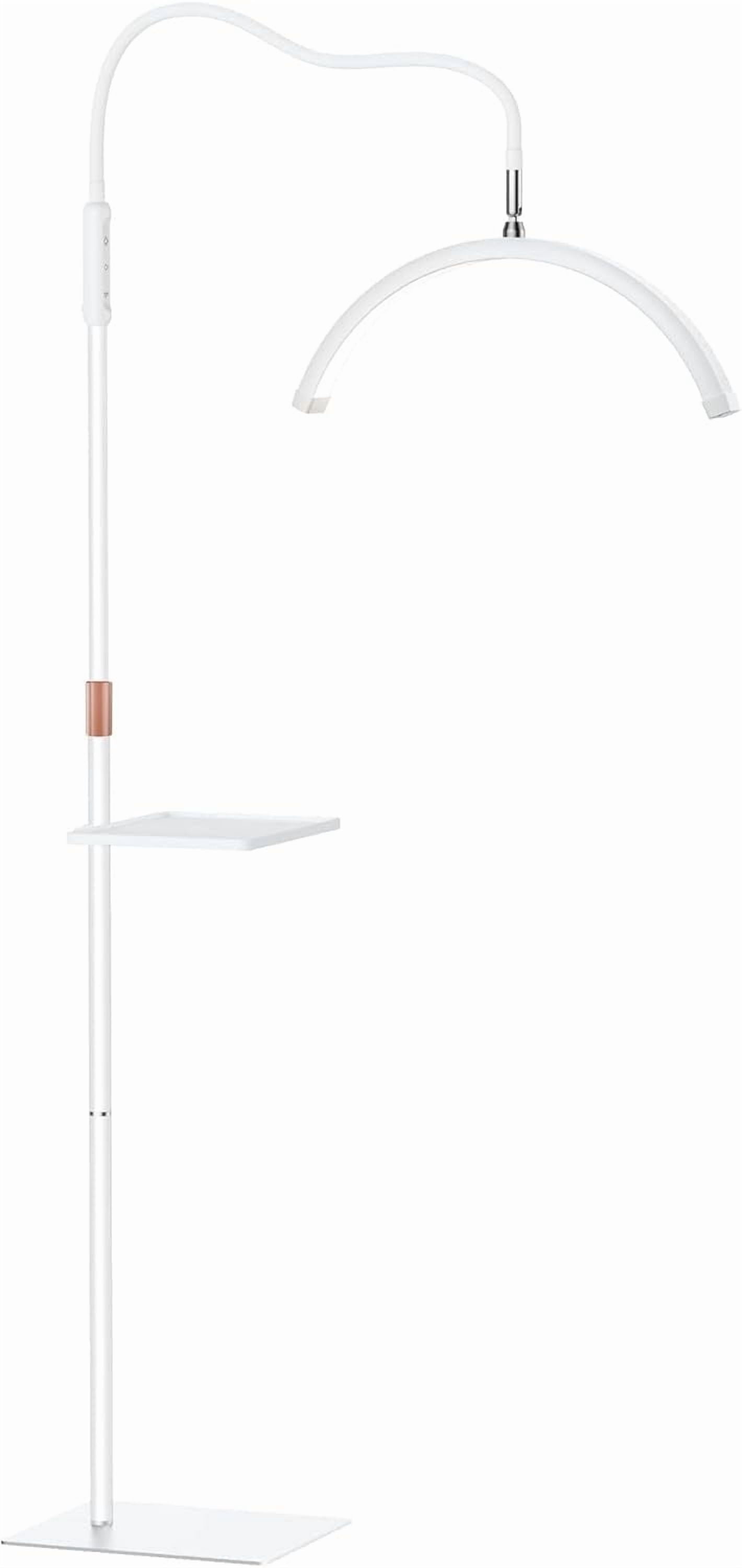 Lash Light, Half Moon Lamp with Tool Tray, LED Moon Light for Eyelash Extensions, Flexible and Adjustable Color Modes, Suitable for Beauty Salons and Beginner DIY (White)