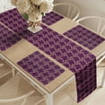thumbnail image 2 of Ambesonne Garden Table Runner & Placemats, Botanical Curling Frame Art, Placemat 4 pcs + Runner 16"x90", Purple and Beige, 2 of 2