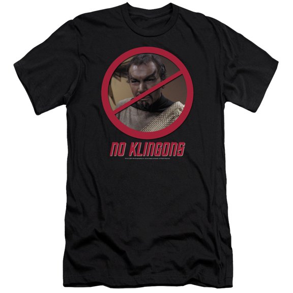 Star Trek No Klingons Premium Canvas Adult Slim Fit 30/1 T-Shirt Black