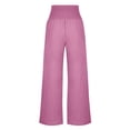 thumbnail image 5 of Womens Palazzo Pants Casual Linen Cotton Drawstring Flowy Pants Wide Leg Summer 2026 Beach Trousers with Pockets, 5 of 6