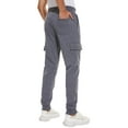 thumbnail image 4 of Geeksport Men's Fleece Winter Pants Sherpa Lined Active Joggers Sweatpants Drawstring Zipper Pockets Elastic Gray L, 4 of 5
