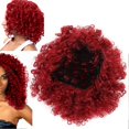 thumbnail image 5 of Curly Wavy Wigs Women Female Synthetic Hair Burgundy Wigs for Party Cosplay, 5 of 5