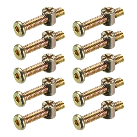 

Unique Bargains M6 x 40mm Furniture Bolts Nut Set Hex Socket Screw with Barrel Nuts Phillips-Slotted Zinc Plated 10Sets