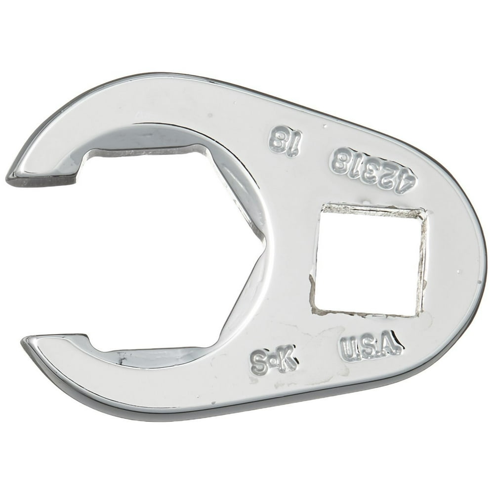 42318 6 Point 3/8Inch Drive Full Polish Crowfoot Flare Nut Wrench, 18mm, SuperKrome finish