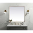 thumbnail image 3 of Metal Frame Square Mirror 48 inch in Brass, 3 of 10