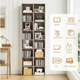 thumbnail image 4 of Homfa 8-Tier Wood Bookcase,71''Tall Storage Cube Organizer with Adjustable Shelves for Living Room Bedroom,2PCS,Dark Oak, 4 of 8