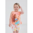 thumbnail image 2 of Disney Princess Ariel Little Mermaid Live Action Movie Tank Top and Twill Shorts Outfit Set Tie Dye Toddler to Big Kid, 2 of 5