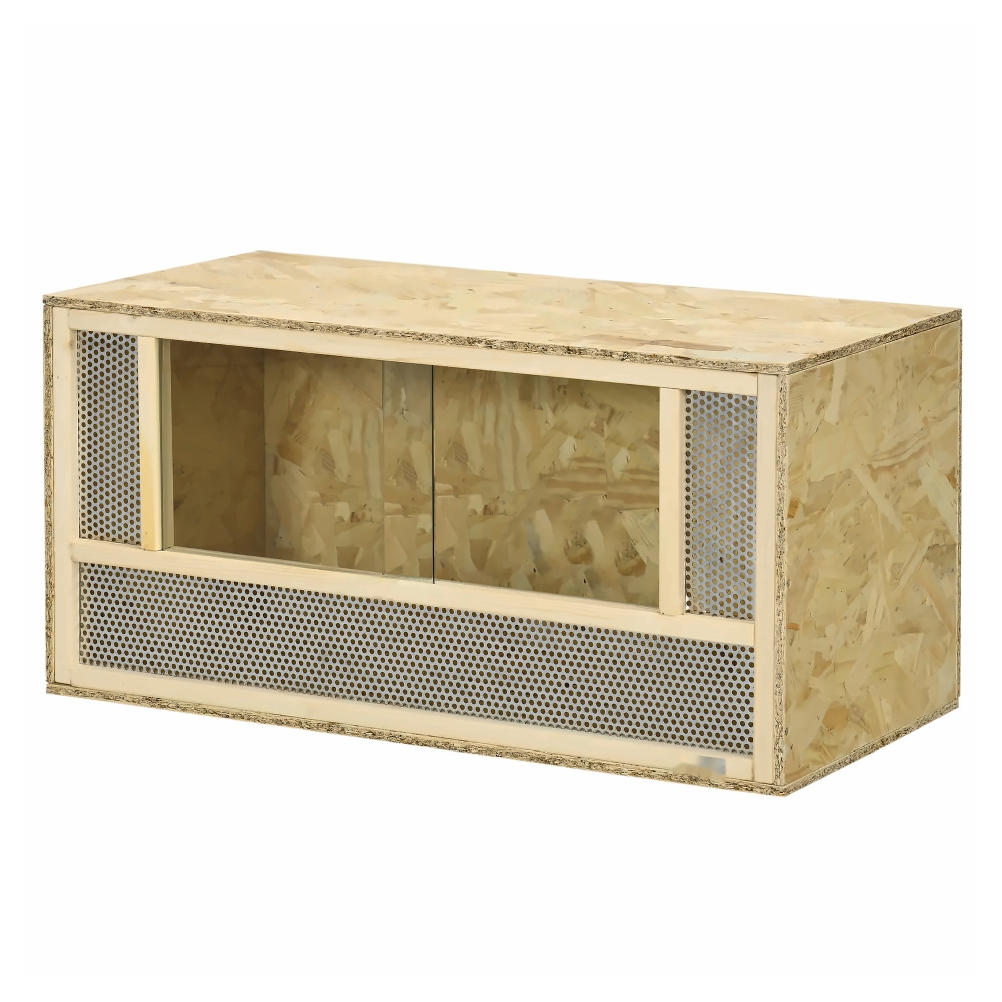 Reptile Terrarium Wooden Habitat with Sliding Door - Lizard, Snake, Chameleon Cage 31.5x15.7x15.7in