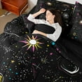 thumbnail image 5 of Castle Fairy Starry Sky 7-Piece Twin Bedding Sets,Galaxy Universe Bedding Comforter Set,Psychedelic Constellations Breathable Sheet Sets,Microfiber Children Bedroom Decor,Reversible, 5 of 9