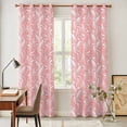 thumbnail image 3 of Spring Flowers Kitchen Curtains Window Panels, Country Retro Floral Botanical Pink Insulated Window Treatment Curtain, Grommet Curtains for Bedroom/Living Room/Bathroom, 2 Piece 42"Wx84"L, 3 of 8
