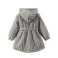 thumbnail image 6 of Tao Tao Little Big Girls Winter Outfit Hooded Fur Jacket Warm Cotton Fleece Thick Coat Outwear Gray 4 Years, 6 of 6