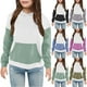 thumbnail image 4 of Sudadera con capucha Meitianfacai para niñas pequeñas y grandes, con bloques de color, informal, para primavera, otoño e invierno, talla 9-10 años, 4 of 4