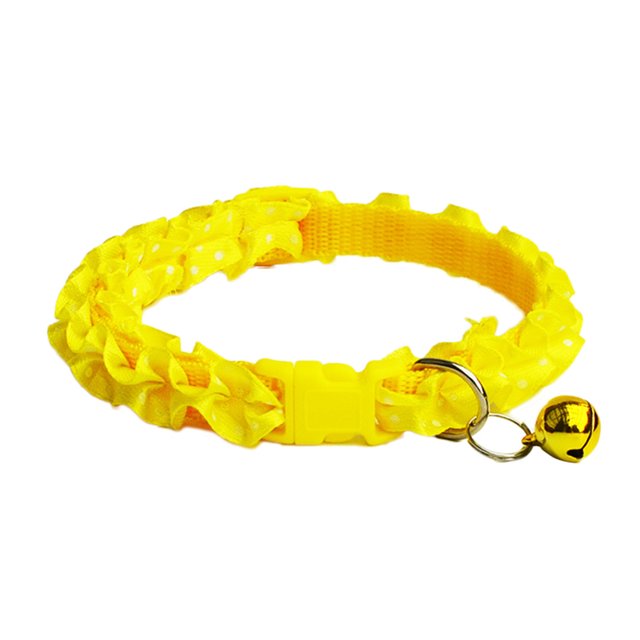 Trayknick Sweet Flower Design Dog Collars Puppy Necklace with Bell Charm for Small Dogs