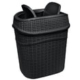 thumbnail image 3 of Bath Bliss 2.5 gal Sailor Knot Plastic Swing Top Bathroom Trash Can, Matte Black, 3 of 6