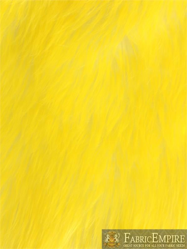 Faux Fur Fabric Long Pile Candy Shaggy YELLOW/ 60" Wide / Sold by the