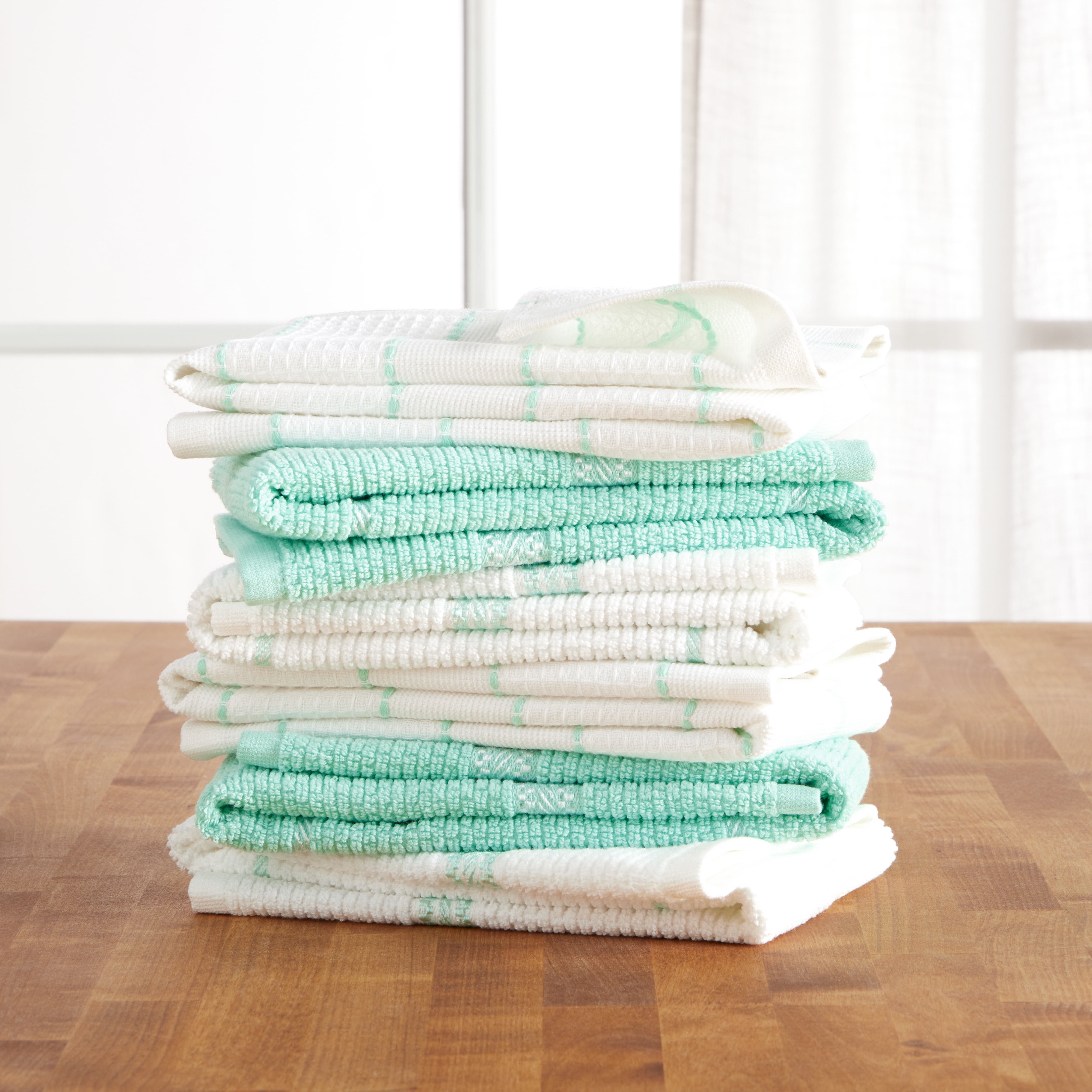 Martha Stewart Stripe Medallion Kitchen Towel Set 2-Pack 16X28, Blue/  White & Reviews