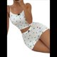 thumbnail image 2 of Conjunto de Pijama de 2 Piezas con Estampado Gráfico para Mujer, Pantalones Cortos y Top de Verano, Conjuntos de Estar por Casa Acanalados. Negro M, 2 of 8