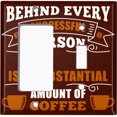 thumbnail image 2 of Metal Light Switch Wall Plate Outlet Cover (Behind Every Successful Person Coffee Brown Cup - Single Rocker Single Toggle), 2 of 2