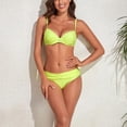thumbnail image 2 of Bikini Traje De Baño Dividido Color Puro Transpirable Moda Slim Fit Trajes De Baño De Dos Piezas para Playa Amarillo Fluorescente M, 2 of 6