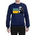 thumbnail image 2 of Support Ukrainian Flag Zelensky RESIST Unisex Crewneck Graphic Sweatshirt, Navy, X-Large, 2 of 4