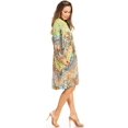 thumbnail image 4 of Sakkas Eloisa Women's Long Sleeve Swing Tunic Shift Dress Pockets Floral Print - 575-Multi - L/XL, 4 of 5