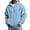 Light Blue, variant on Telankuip Waffle Zip up Hoodies for Mens Soft Cozy Solid Color Hooded Sweatshirts Loose Long Sleeve Drop Shoulder Oversized Outwear Jackets with Pockets White XL