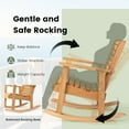 thumbnail image 2 of Gymax Wooden Rocking Chair High Back Fir Wood Armchair Natural Yard Patio, 2 of 5