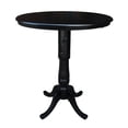 thumbnail image 3 of 36" Round Bar Height Table with 12" Leaf and 2 X-back Stools - Black - 3 Piece set, 3 of 8