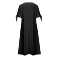 thumbnail image 4 of Homenesgenics Summer Dresses 2025 Fashion Women Spring Casual V-Neck Short Sleeve Button Long Dress for Holiday Black XXL, 4 of 6