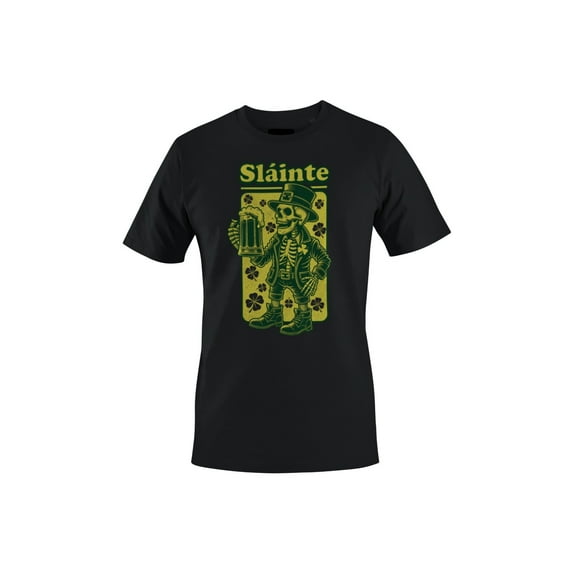 Slainte Skeleton Leprechaun St. Patricks Day Cheers Design Men's T-shirt
