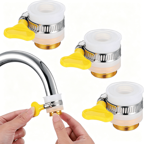 HIBIBUD 3PCS Adjustable Faucet Adapter for Faucets - Fits 13–14mm, 16.5–18mm, 22–23.5mm OD, To 55/64"-27 Male Thread for Common Water Filters Dishwasher Hose Connections Countertop Water Filters
