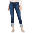 thumbnail image 1 of Hudson Womens Tally Deep Cuff Cropped Jeans, Blue, 27, 1 of 1