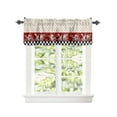 thumbnail image 2 of Kitchen Cafe Valance Curtain for Small Windows,Funny Chef Cooking Gourmet Rod Pocket Short Valances Abstract Floral Texture and Grid Window Treatment Panel for Living Room/Bedroom/Bathroom,42x18in, 2 of 9