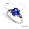 thumbnail image 2 of EOEMY 925 Sterling Silver Sz 6-10 Open Ring Double Crystal Ring Women Jewelry Gift-8, 2 of 5