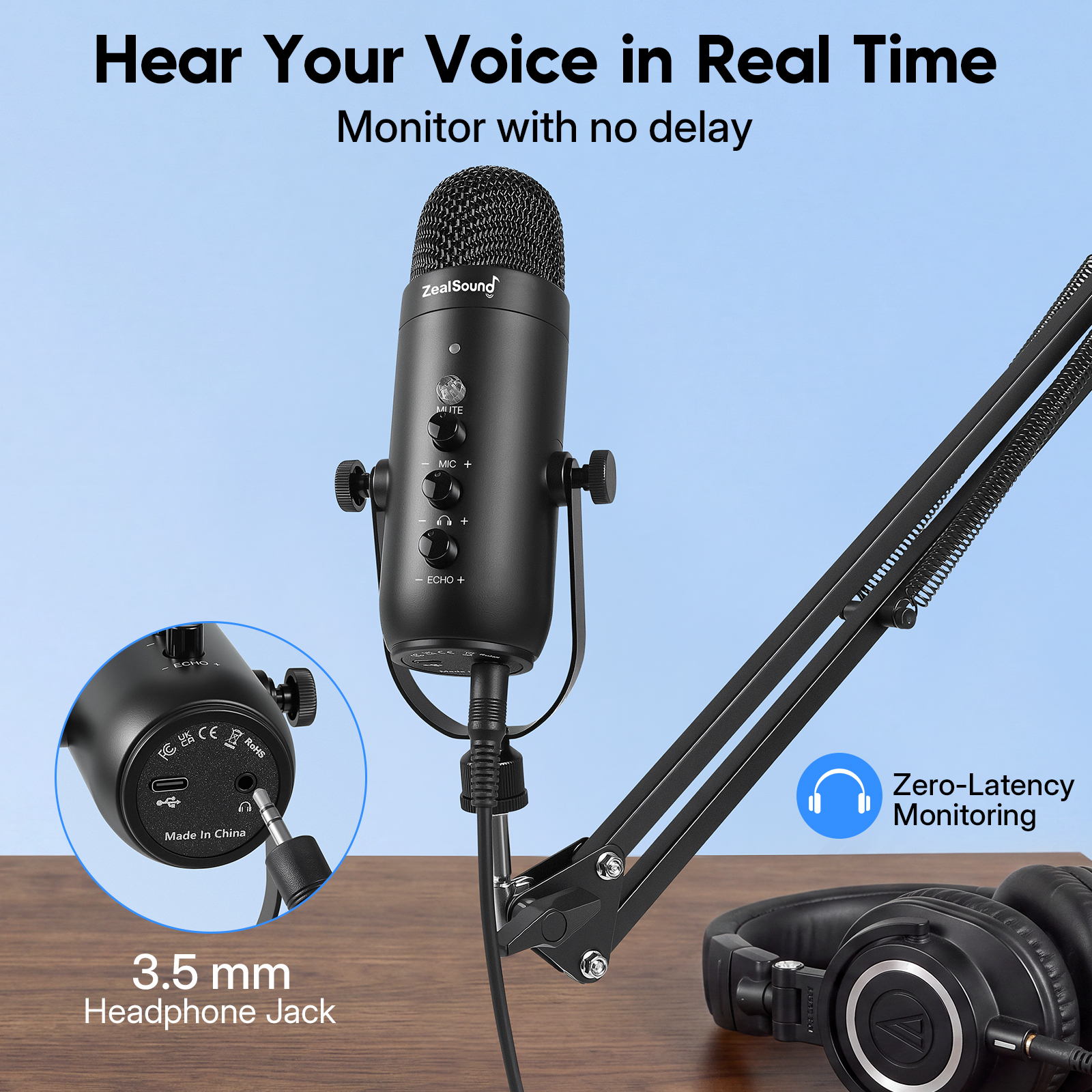ZealSound Gaming Microphone Kit with Boom Arm and Controls photo 6