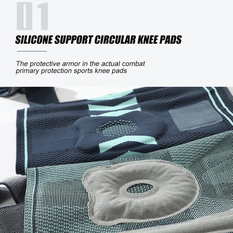 Pro Knee Brace with Silicone Pad & Spring Support - Adjustable Compression Sleeve for Joint Pain Relief, Sports Injury Recovery