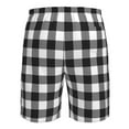 thumbnail image 6 of Wukai Black White Plaid Print Beach Trunks with Compression Liner Swimsuit Quick Dry Beach Sports Shorts with Pocket-3X-Large, 6 of 8