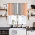 thumbnail image 2 of LightSalmon Gray Ombre Kitchen Curtains Small Short 39 Inch Length, Modern Gradient Abstract Art Grommet Top Bedroom Living Room Curtains, Light Filtering Cafe Curtain Drapes 2 Panels Set 55''x39'', 2 of 9