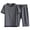 Grey, variant on Gyexs Short Sets for Men Casual Summer 2 Piece Set Crew Neck T Shirt Shorts Beach Holiday Suit Sets with Pockets White, Size XXL