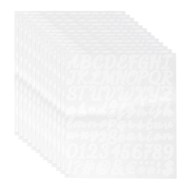 984 Piezas de Calcomanías de Letras de Vinilo, 12 Hojas de Calcomanías de Alfabeto Adhesivas en Blanco de 1 Pulgada para Manualidades DIY