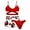 Red, variant on Girl Swimsuit 3 Piece Bathing Suit with Shorts Cute Summer Swimwear Teen Girl Bikini for Teenagers 12-13