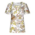 thumbnail image 4 of Camisetas informales de verano para mujer, cuello cuadrado, manga corta, túnica, blusas sueltas y cómodas OAVQHLG3B Store  lin121212, 4 of 4