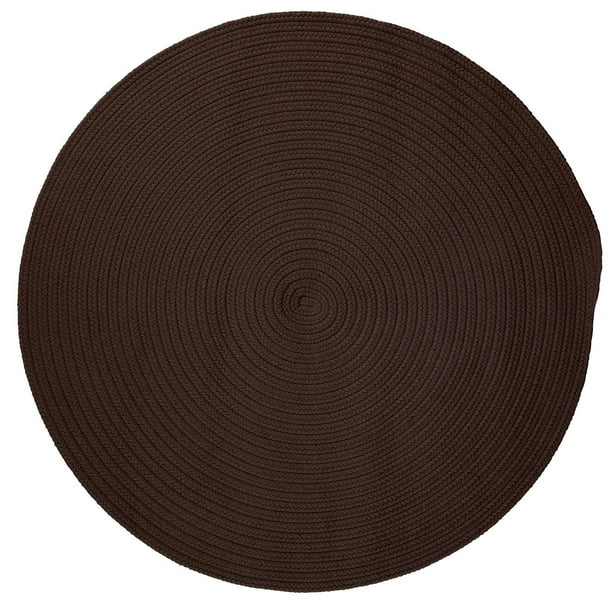 8' Dark Brown Reversible Round Throw Rug