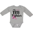 thumbnail image 3 of Inktastic Breast Cancer Awareness My Titi is a Fighter Boys or Girls Long Sleeve Baby Bodysuit, 3 of 5