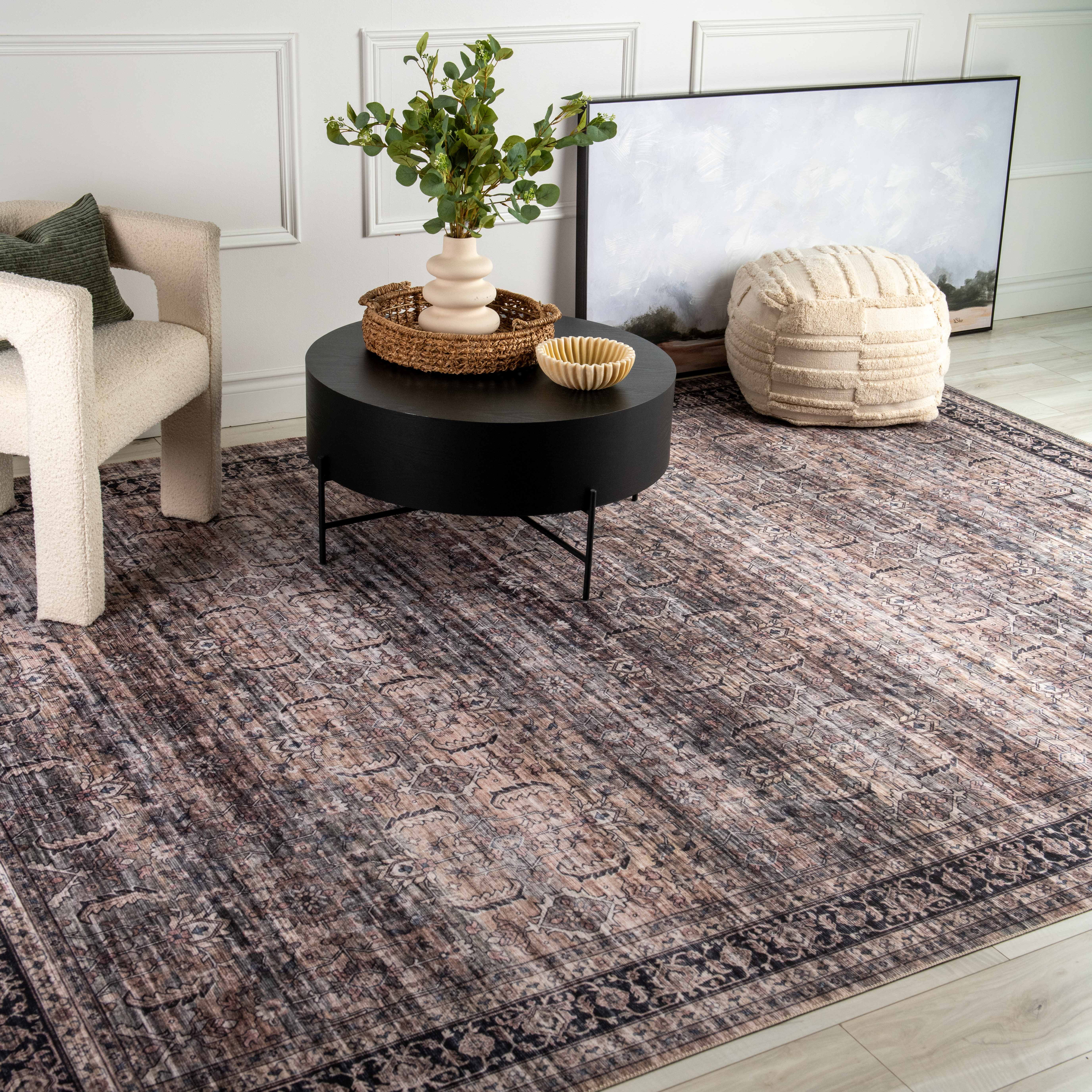 Rug Branch Emir Collection Traditional Oriental Distressed Water-Repellent Area Rug