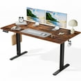 thumbnail image 1 of EDX Bureau Assis-Debout Électrique à Hauteur Réglable, Plateau de Raccord 63 x 24 Pouces pour Bureau à Domicile, Brun, 1 of 9