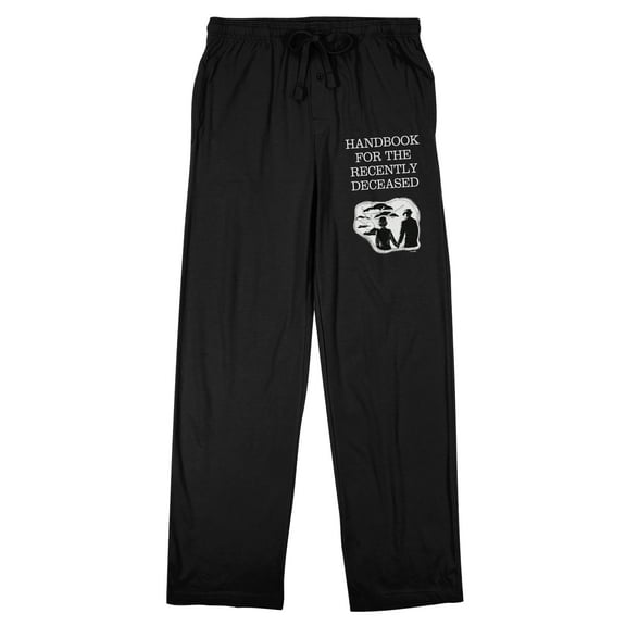 Beetlejuice Beetlejuice "Handbook For the Recently Deceased" Men's Black Sleep Pajama Pants-Medium