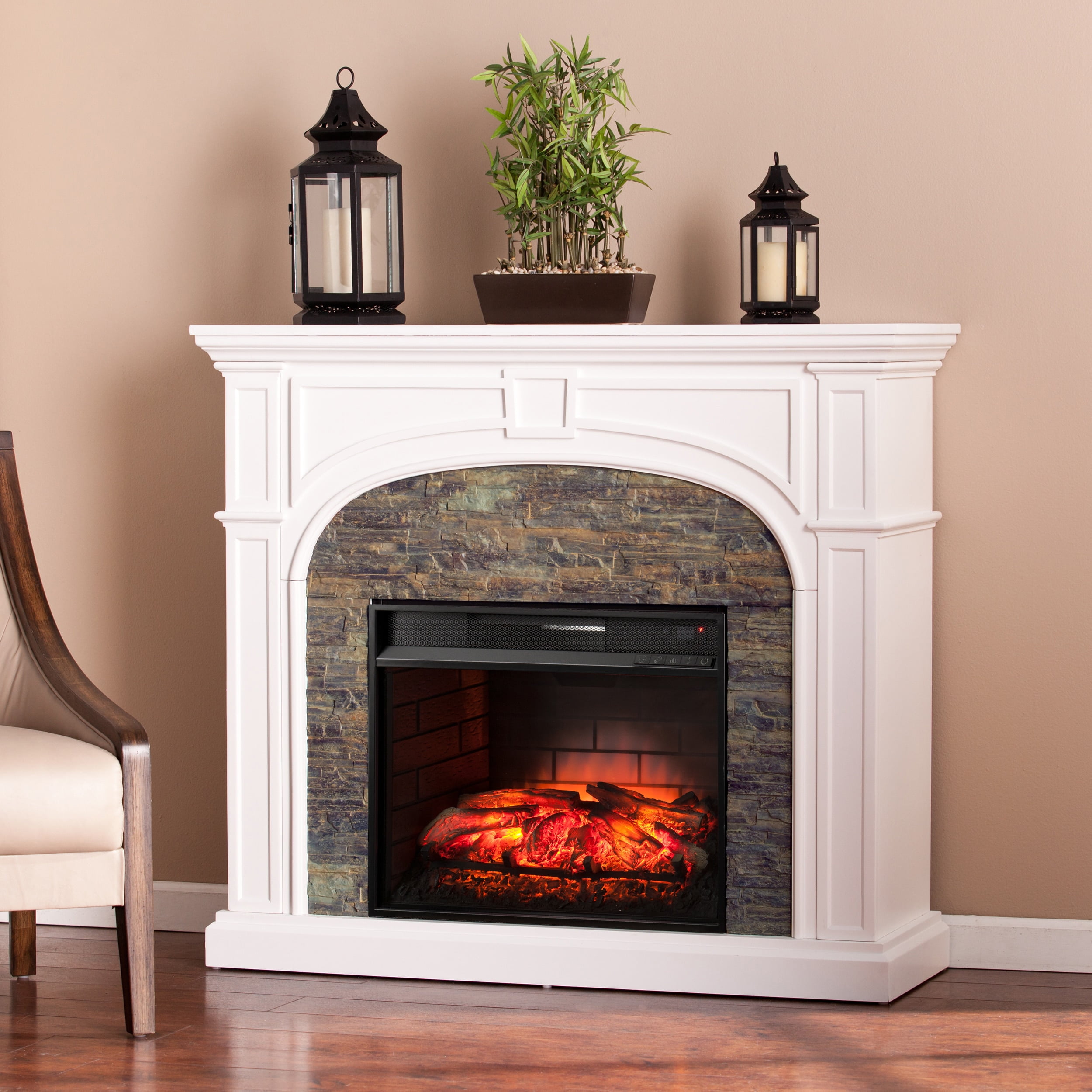 Lambert Electric Fireplace With Faux Stone Ideas Harper Blvd Gracewood Hollow Stevens White Stacked Stone Effect