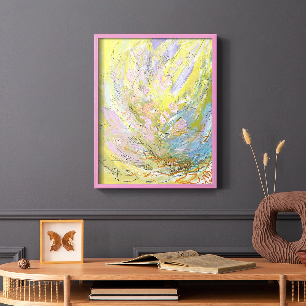 Approaching Equinox Framed Print in Pink Solid Wood Framed Print No Nail Hanging