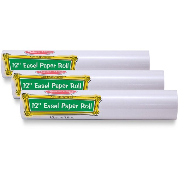 Melissa and Doug Tabletop Easel Paper Roll, 12" x 75', Pack of 3